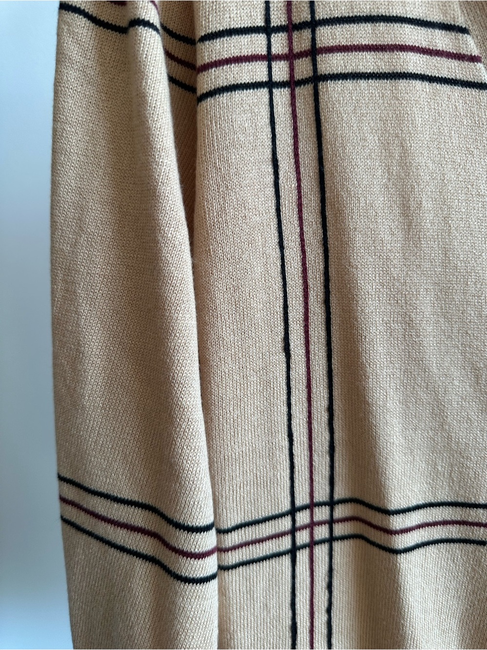 cleo Tan Plaid V-Neck Button Cardigan - Picture 2 of 8